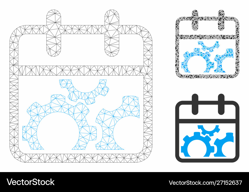Technical day mesh wire frame model vector image