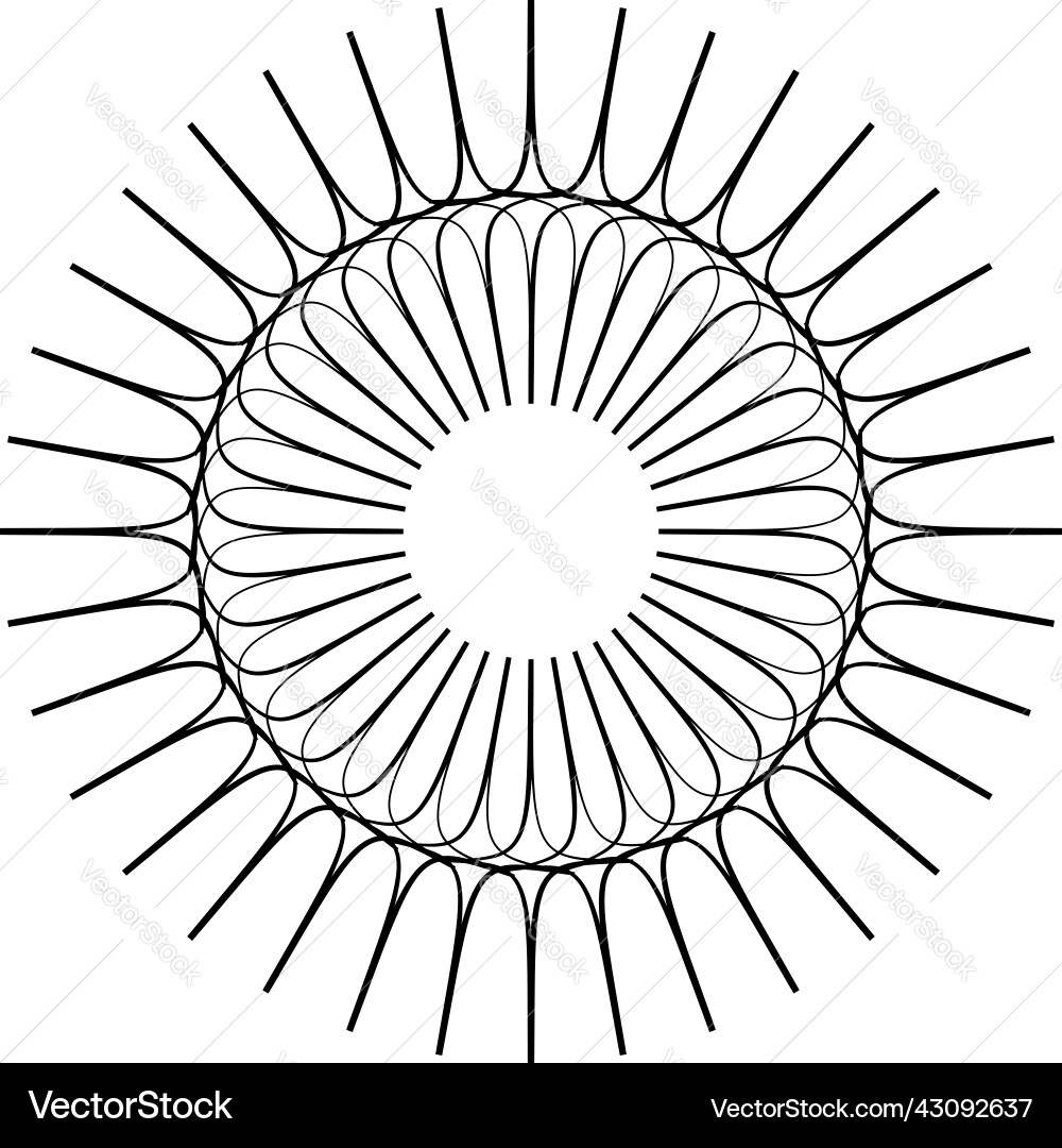 Thin line round circular mandala motif pattern Thin line round circular mandala motif pattern vector image