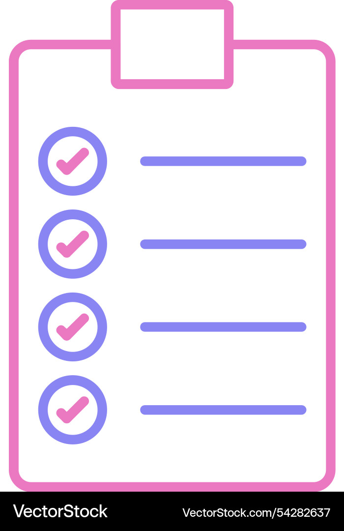 To do list line two colour icon Vector Image