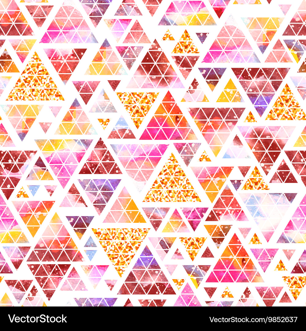 Triangular space design abstract watercolor vector image