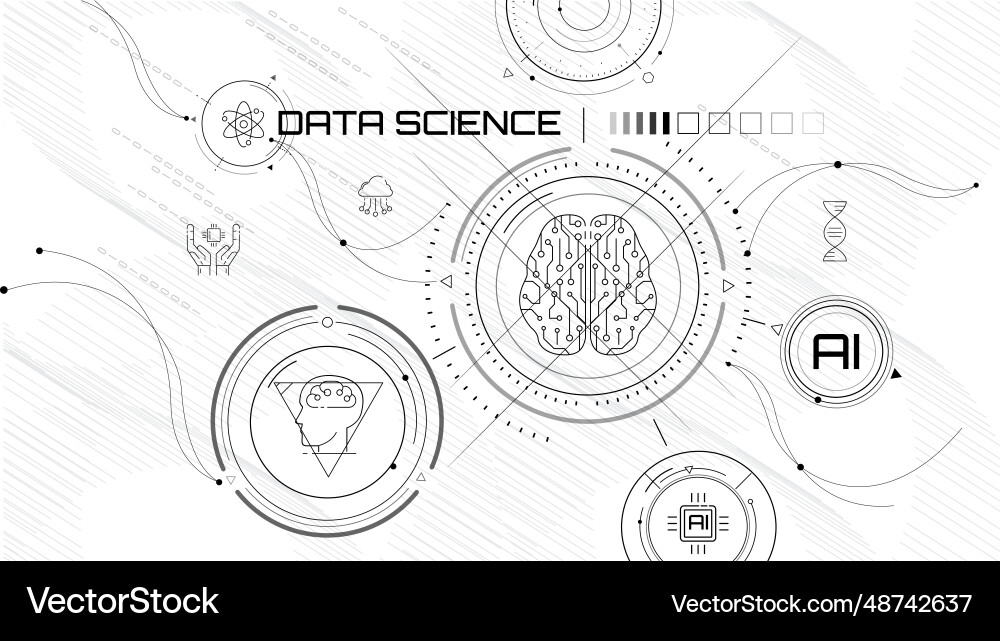 Visualization of big data in science Visualization of big data in science vector image