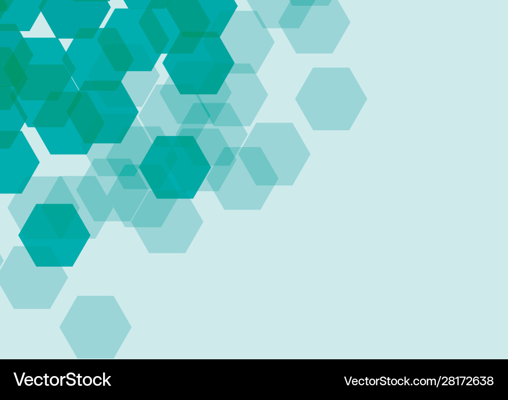 Background design with hexagon patterns in green vector image