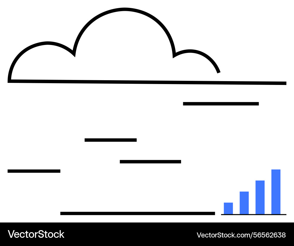 Cloud storage concept with minimal lines Cloud storage concept with minimal lines vector image