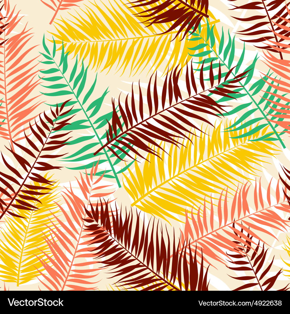 Colorful Palm Leaf Pattern Vector Image