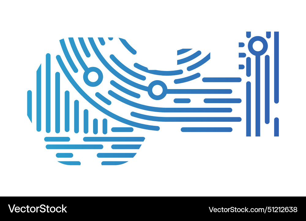 Concept network and cyber security in fingerprint vector image