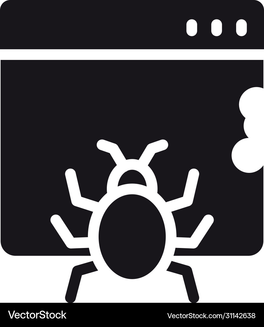 Cyber security concept web page with bug malware vector image