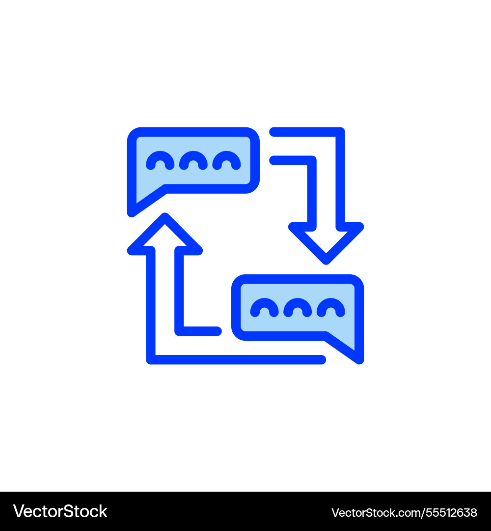 Feedback loop filled line icon linear style sign Feedback loop filled line icon linear style sign vector image
