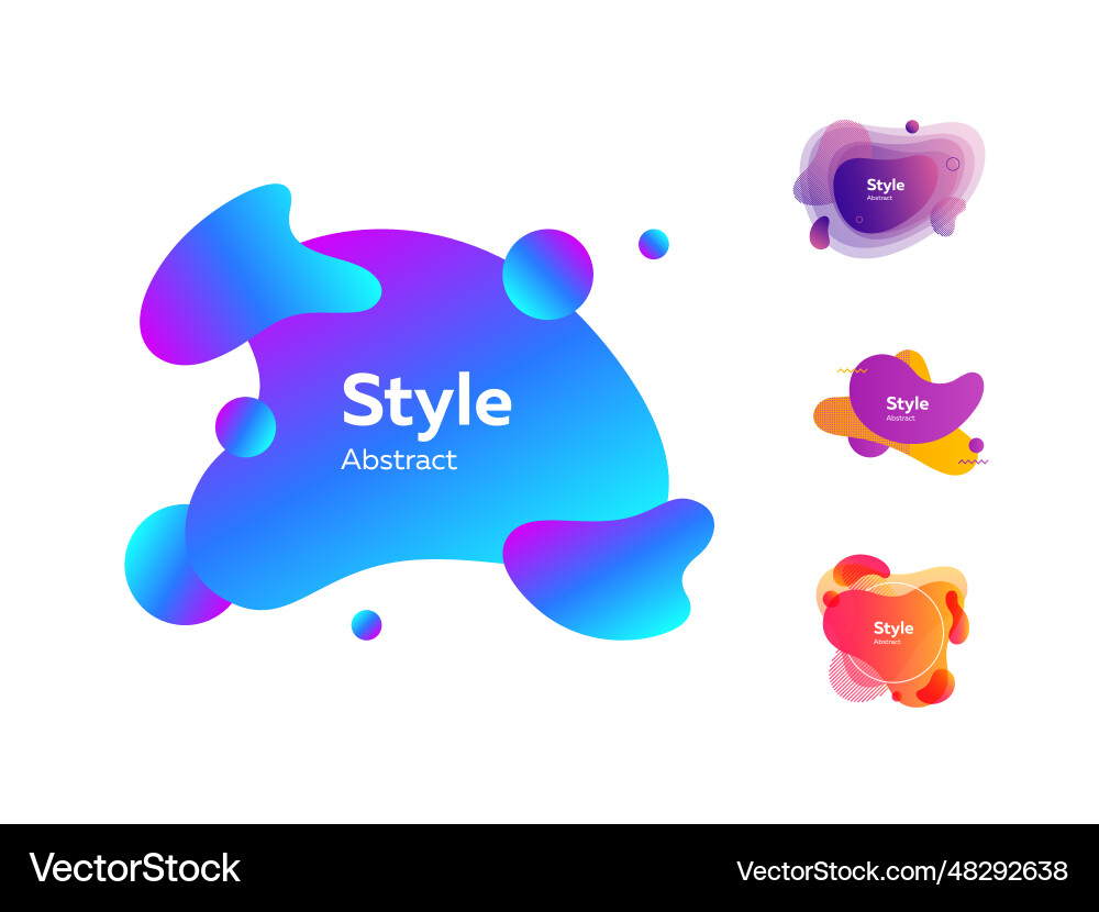 Irregular multicolored abstract elements set Vector Image