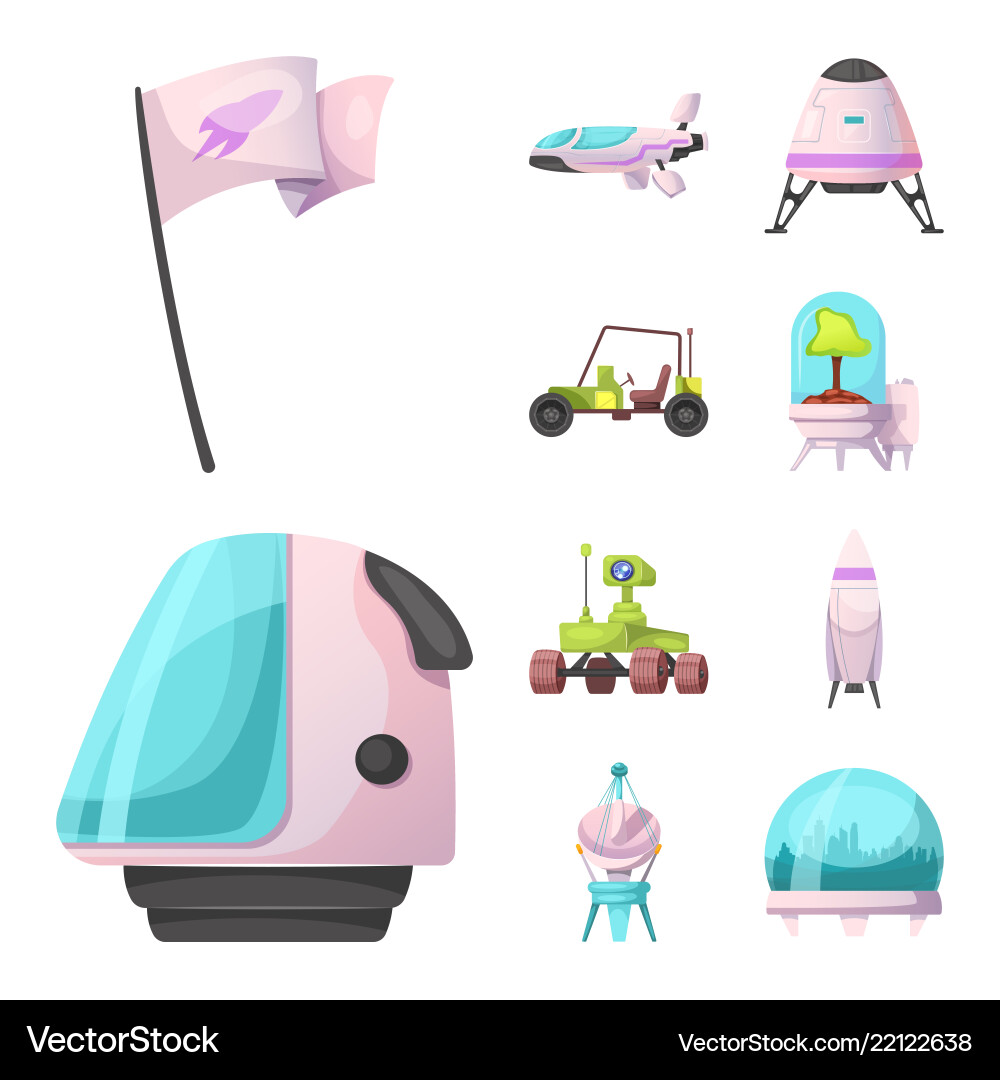 Isolated object of mars and space icon set Isolated object of mars and space icon set vector image