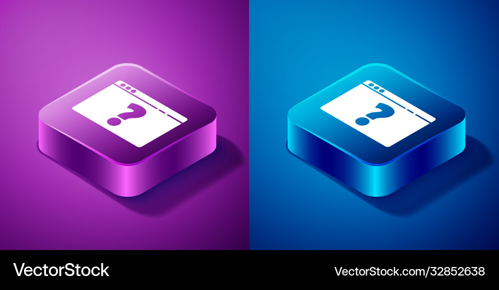 Isometric browser with question mark icon isolated Vector Image