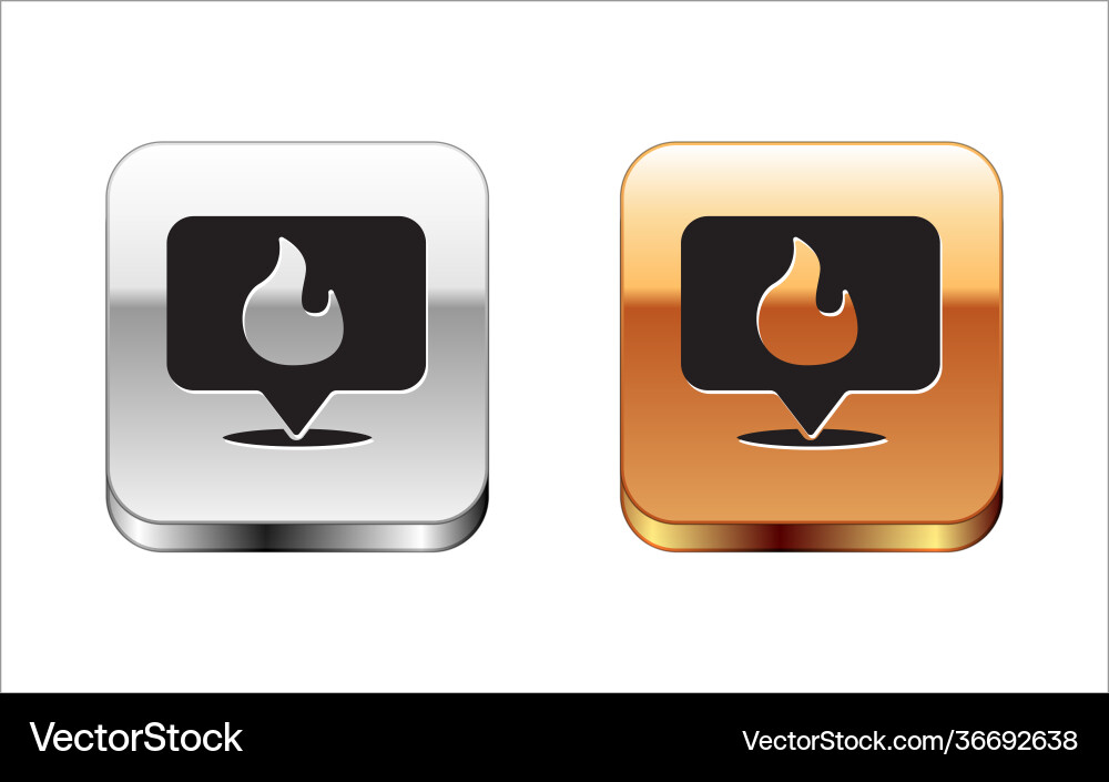 Isometric map pointer with fire flame icon Isometric map pointer with fire flame icon vector image