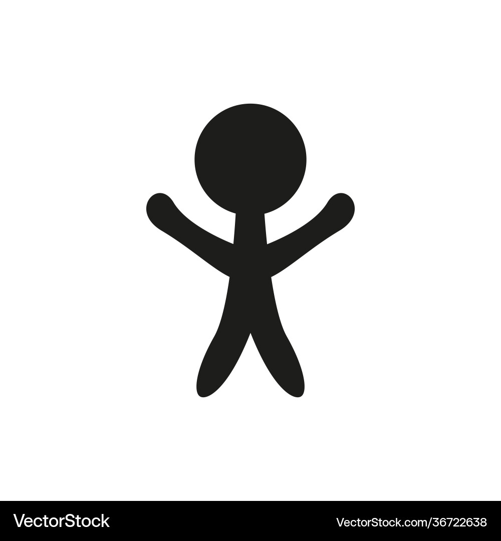 Junge Ikone klein glücklich kleines Kind schwarz silhouette Junge Ikone klein glücklich kleines Kind schwarz silhouette vektorbild