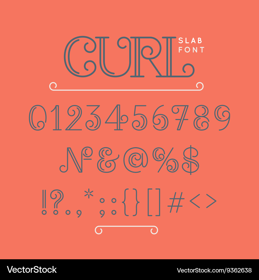 Numbers and extra characters for a font Vector Image