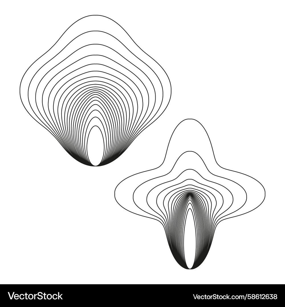 Set abstract geometric forms line patterns Vector Image