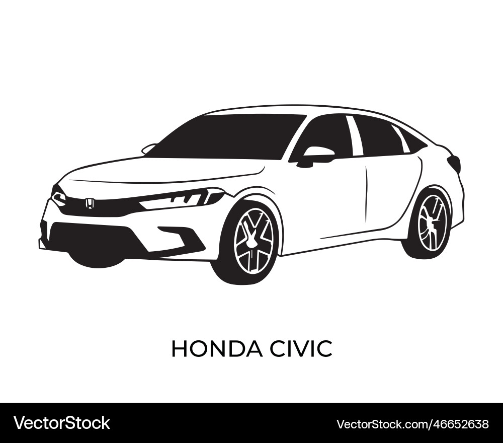 Silhouettes icons of honda brand cars Silhouettes icons of honda brand cars vector image