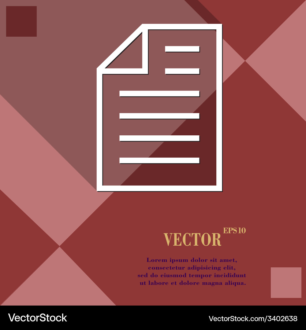 Text file icon symbol flat modern web design vector image