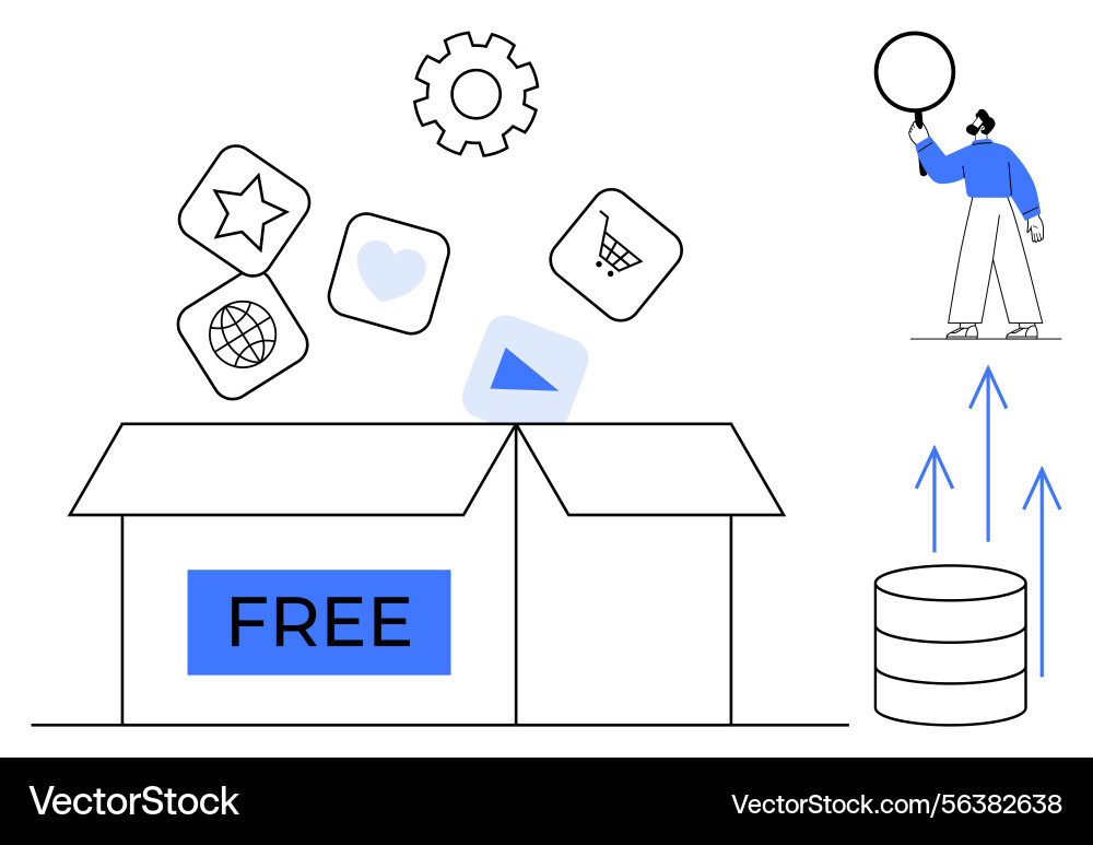 Unpacking digital applications and free resources Unpacking digital applications and free resources vector image