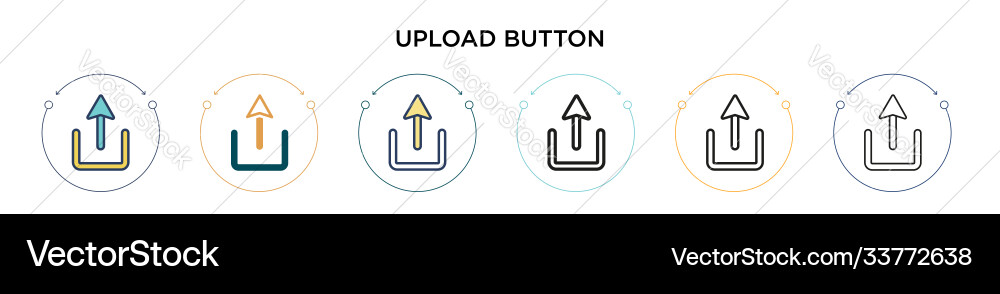 Upload button icon in filled thin line outline Vector Image
