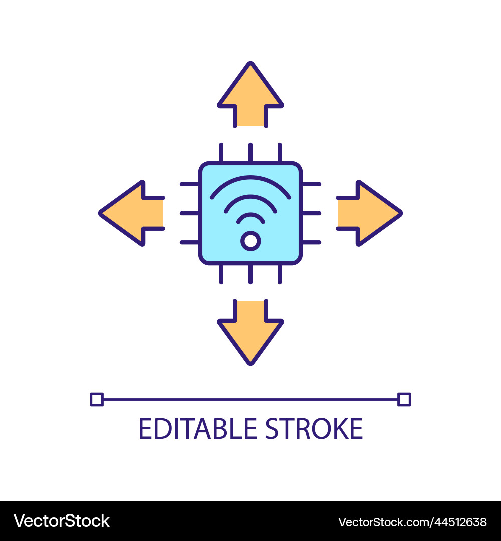 Wireless internet connection rgb color icon Wireless internet connection rgb color icon vector image