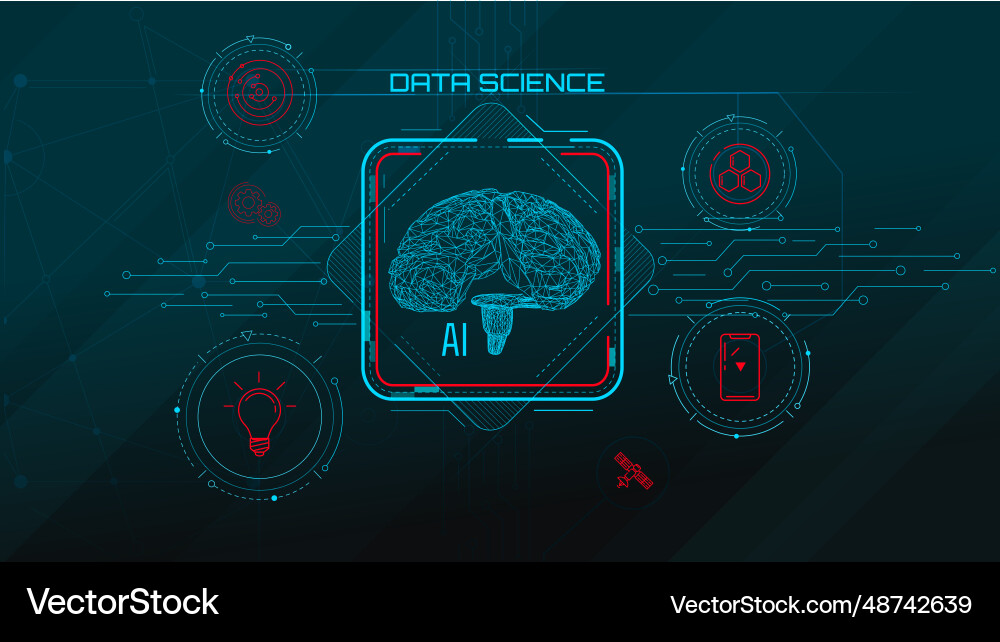 Artificial intelligence testing virtual interface Artificial intelligence testing virtual interface vector image