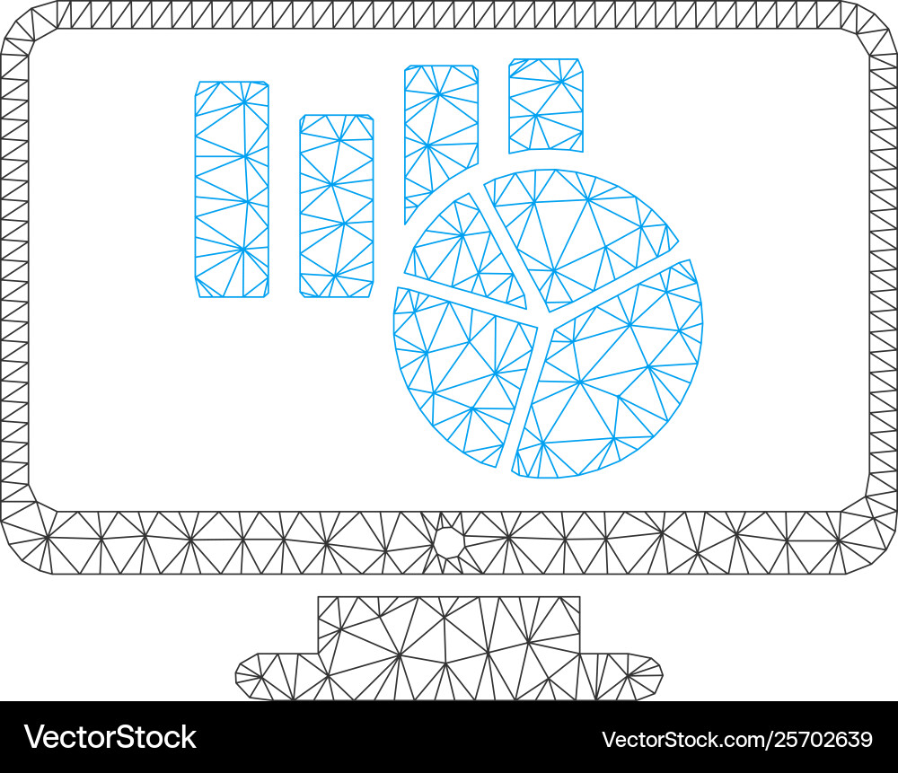 Charts monitoring polygonal frame mesh Charts monitoring polygonal frame mesh vector image