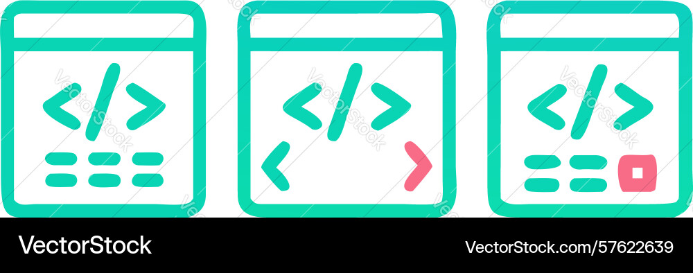 Clean code development minimalist laptop setup vector image
