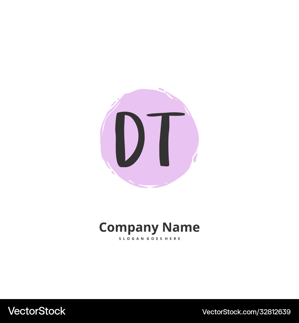 D t dt initial handwriting and signature logo Vector Image