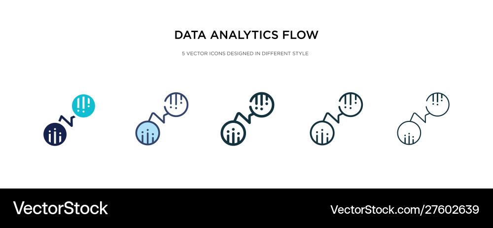 Data analytics flow icon in different style two Data analytics flow icon in different style two Vector Image