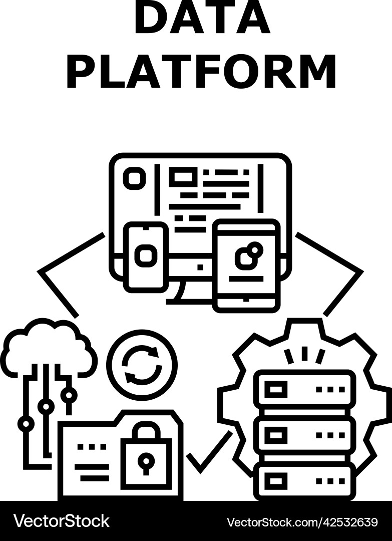 Data platform concept color Vector Image