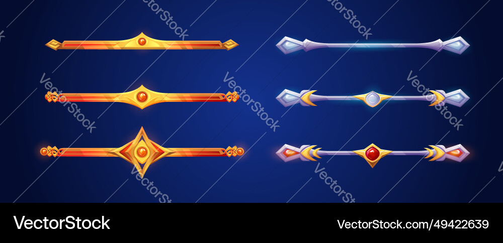 Decorative game ui divider and text border Decorative game ui divider and text border vector image