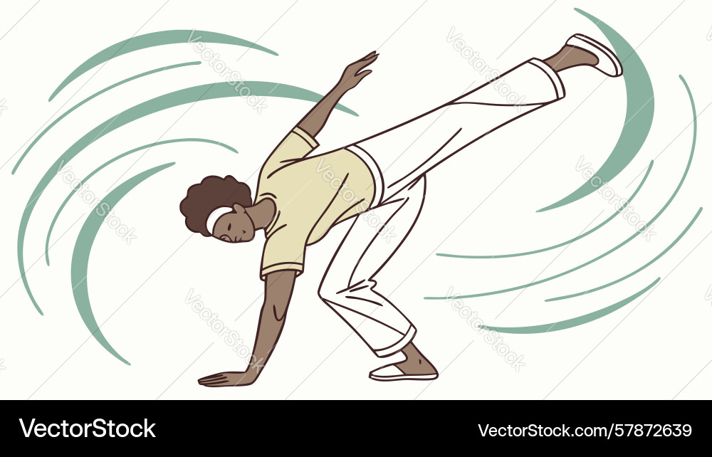 Dynamic breakdancer executing an impressive spin Vector Image