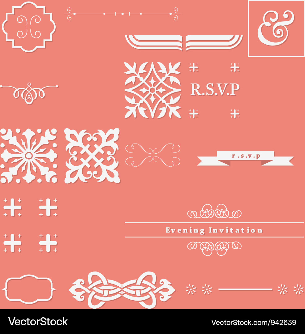 Elegant Script & Floral Elements Vector Image