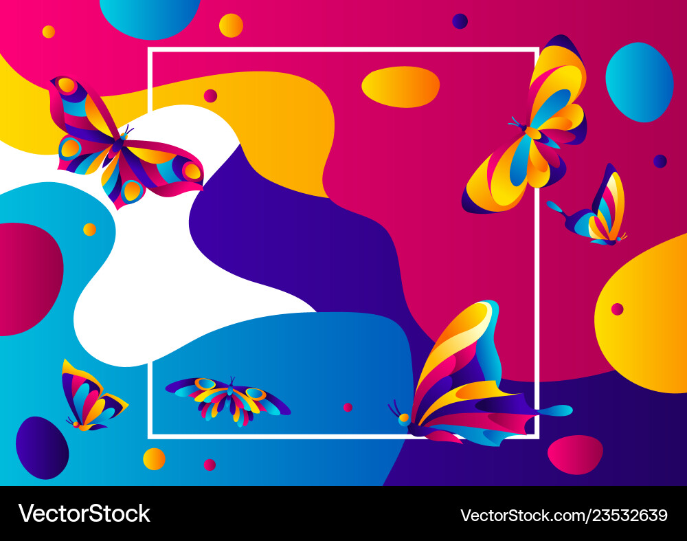 Frame design with butterflies Frame design with butterflies vector image