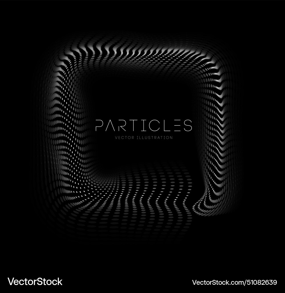 Futuristic black square particle mesh design vector image