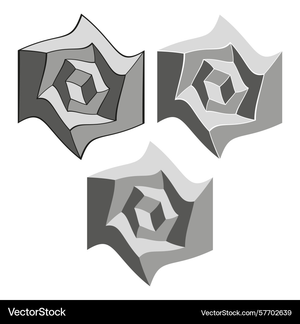 Geometric twisted shape abstract vortex unique vector image