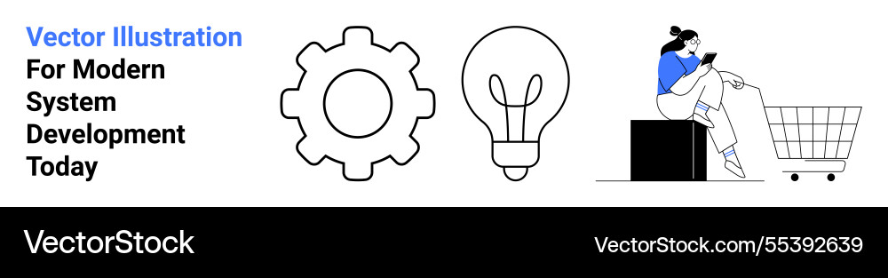 Modern system development with innovation and e Modern system development with innovation and e vector image