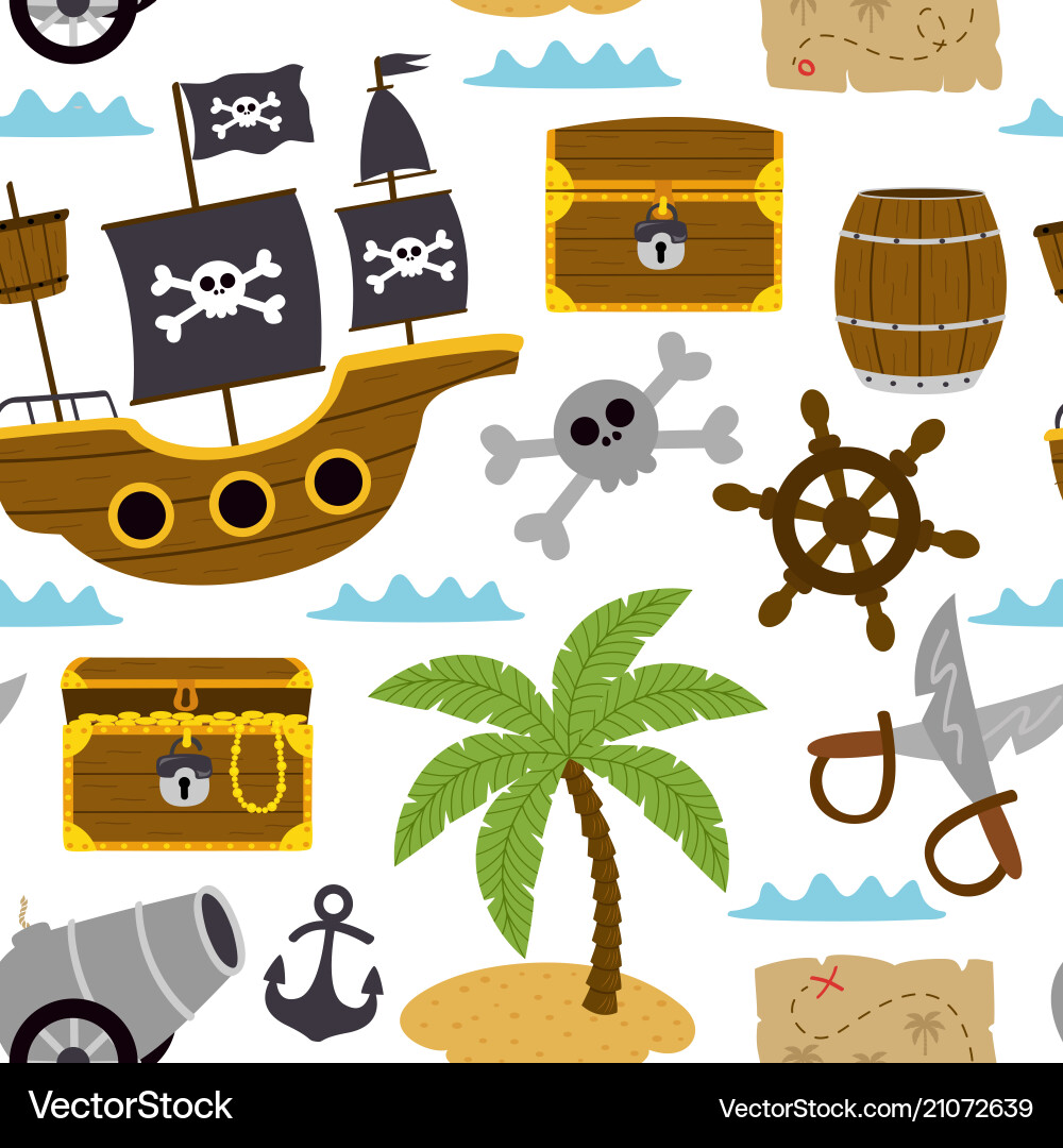 Pirate Adventure Pattern vector image