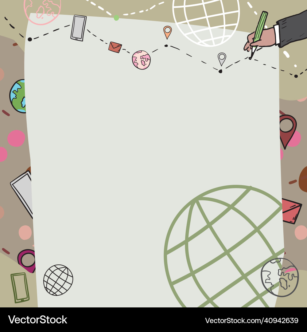 Plain whiteboard with hand drawing guide line Plain whiteboard with hand drawing guide line vector image