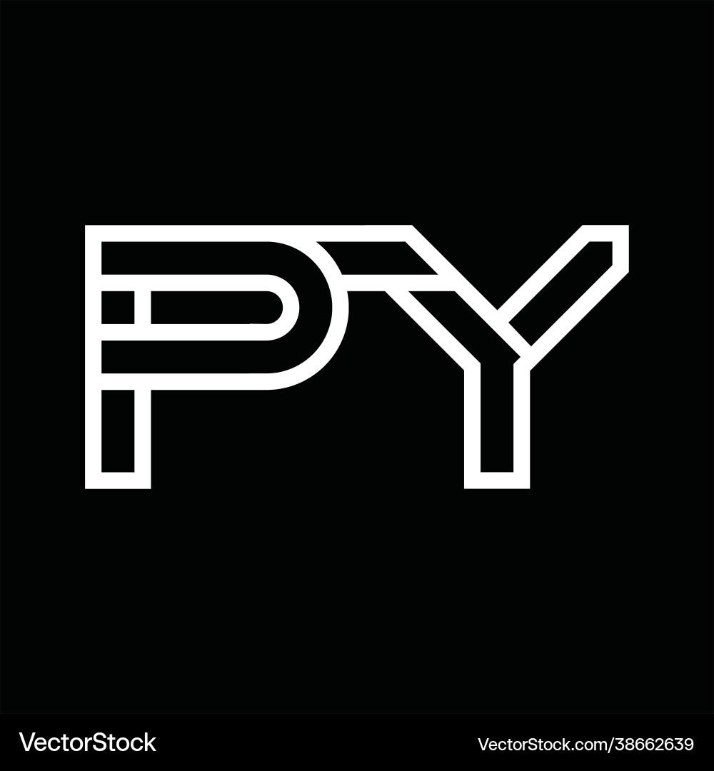 Py logo monogram with line style negative space Vector Image