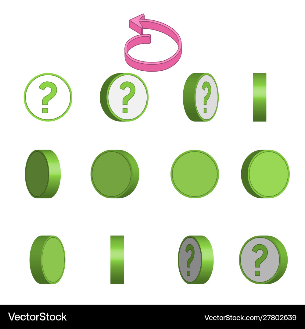 Question mark in circle rotation sequence sprite vector image