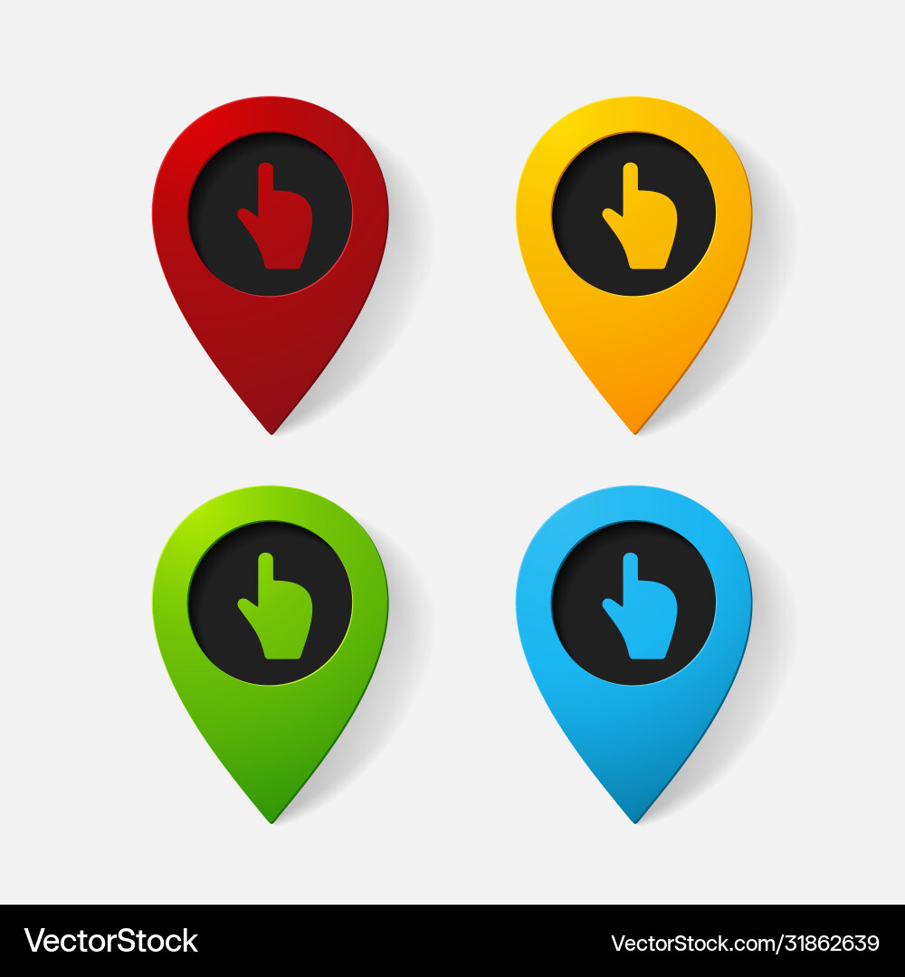 Realistic color pointer finger up vector image