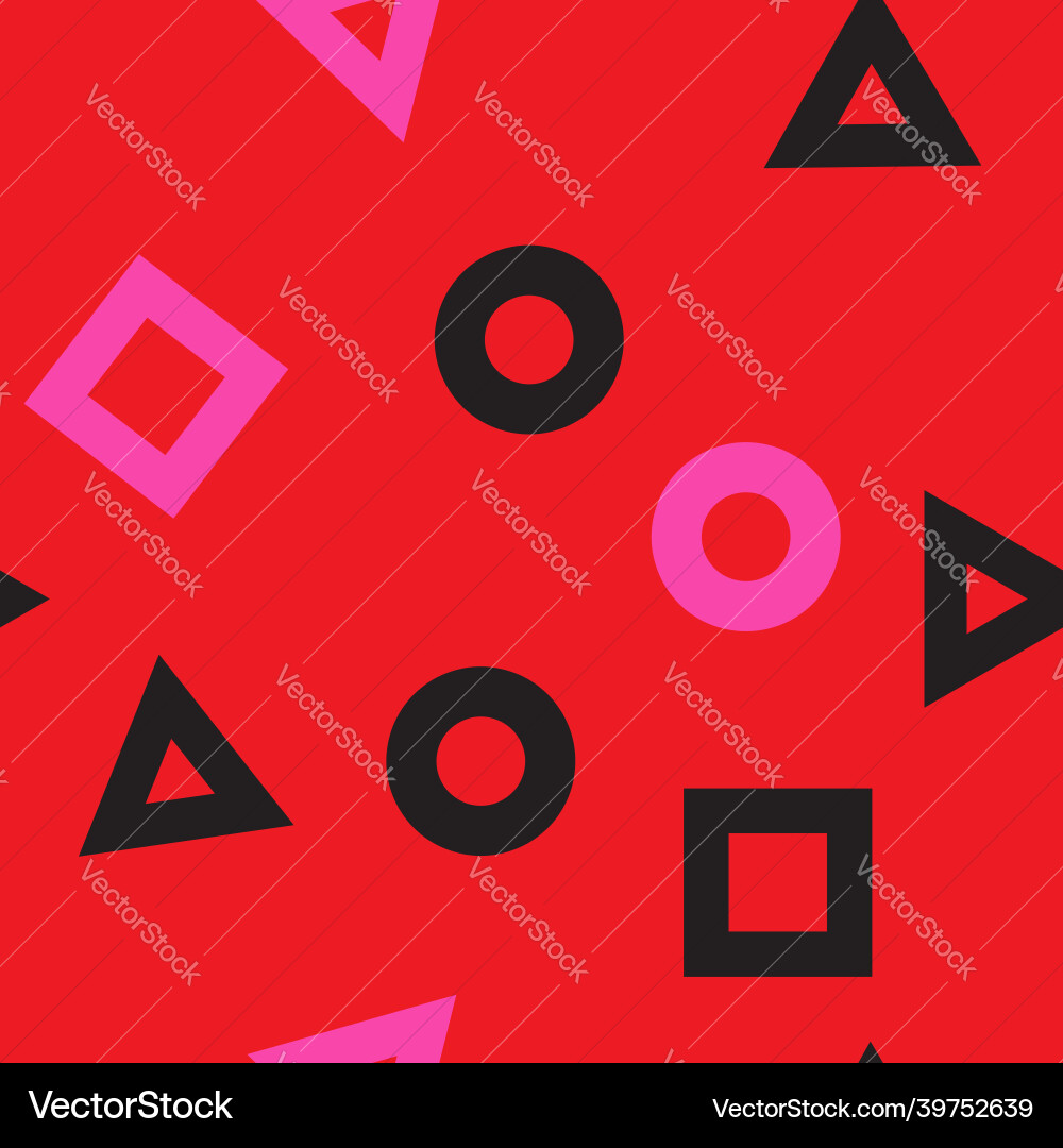 Seamless pattern with squid game symbol elements vector image