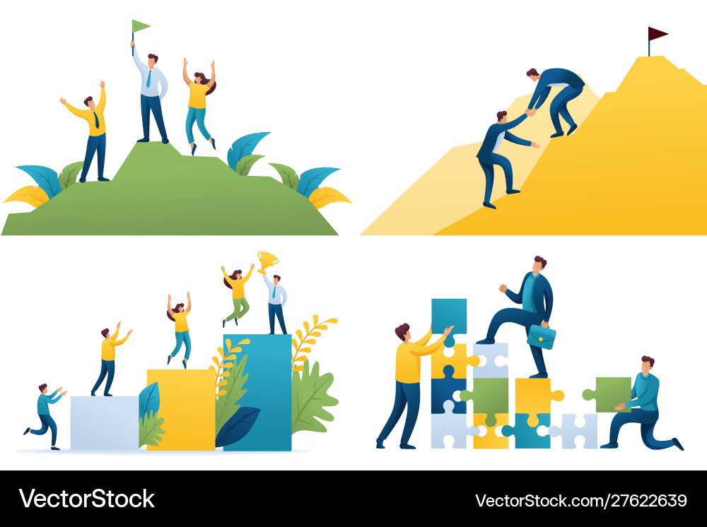 Set flat 2d concepts for web design vector image