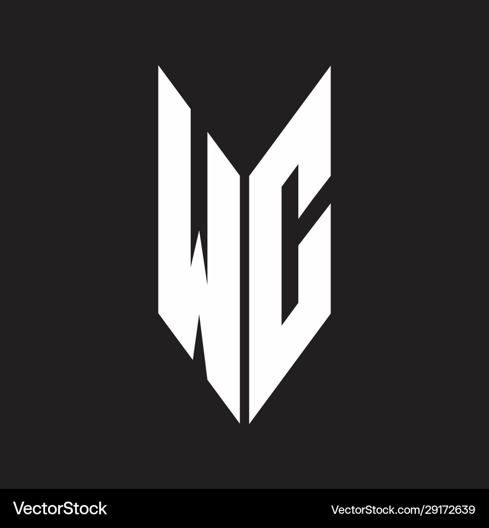 Wc logo monogram with emblem style isolated vector image