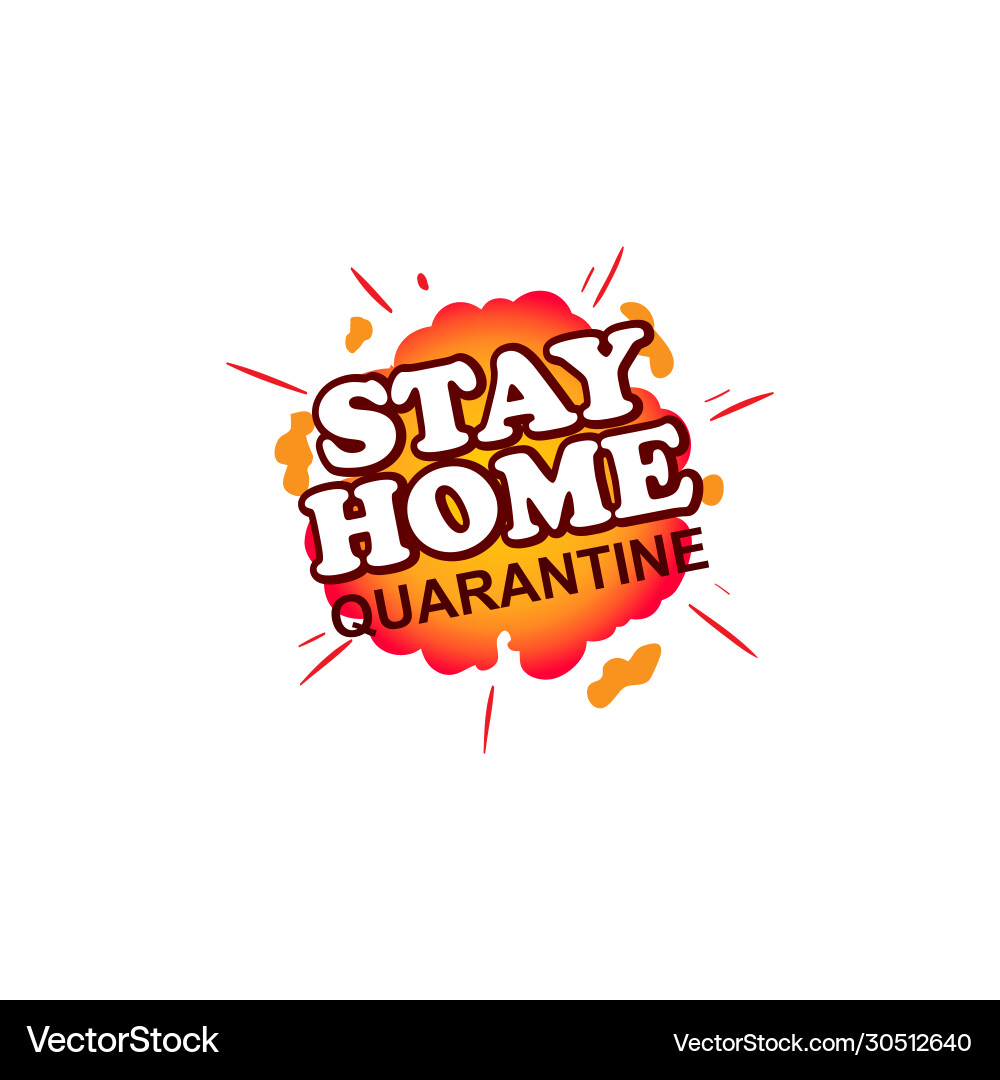 Bleiben Sie Home Text Warnung Banner Hintergrund boom Bleiben Sie Home Text Warnung Banner Hintergrund boom vektorbild