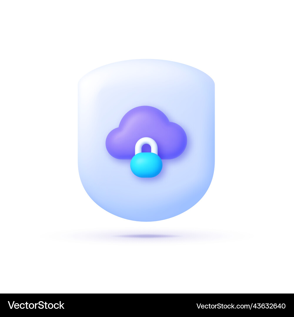 Cloud secure 3d for mobile app Cloud secure 3d for mobile app vector image