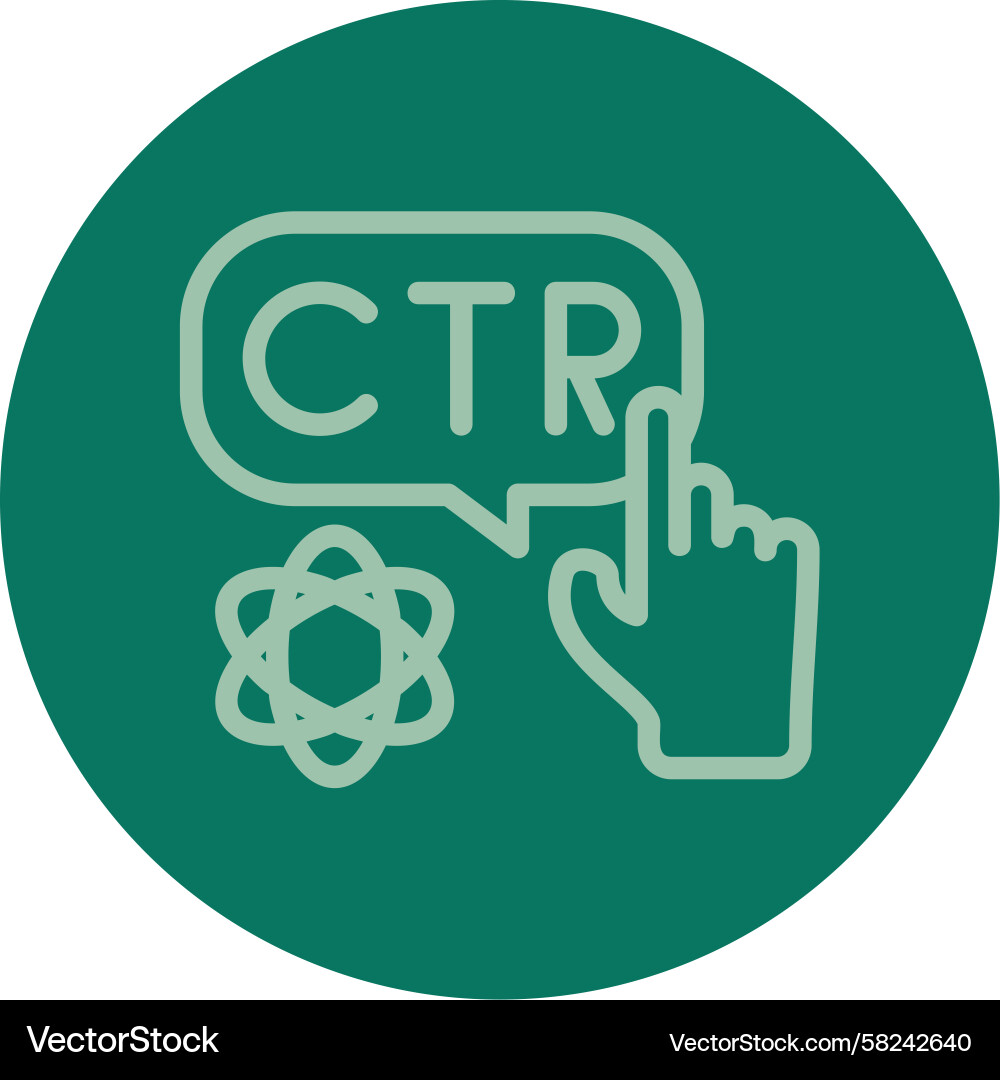CTR Line Chart Multi Color Vector Image