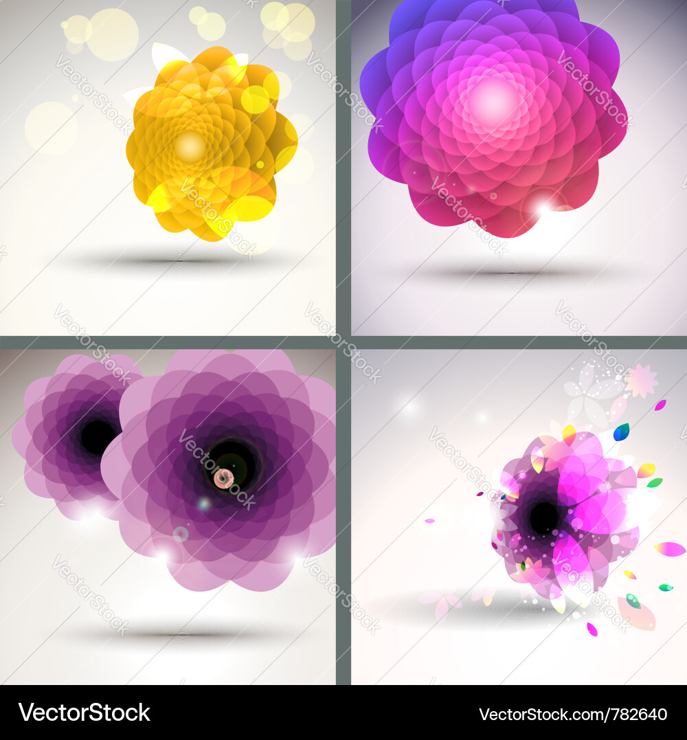 Floral Flower Elements Collection Vector Image