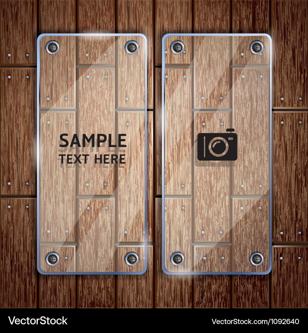 Glass frame and wooden Vector Image