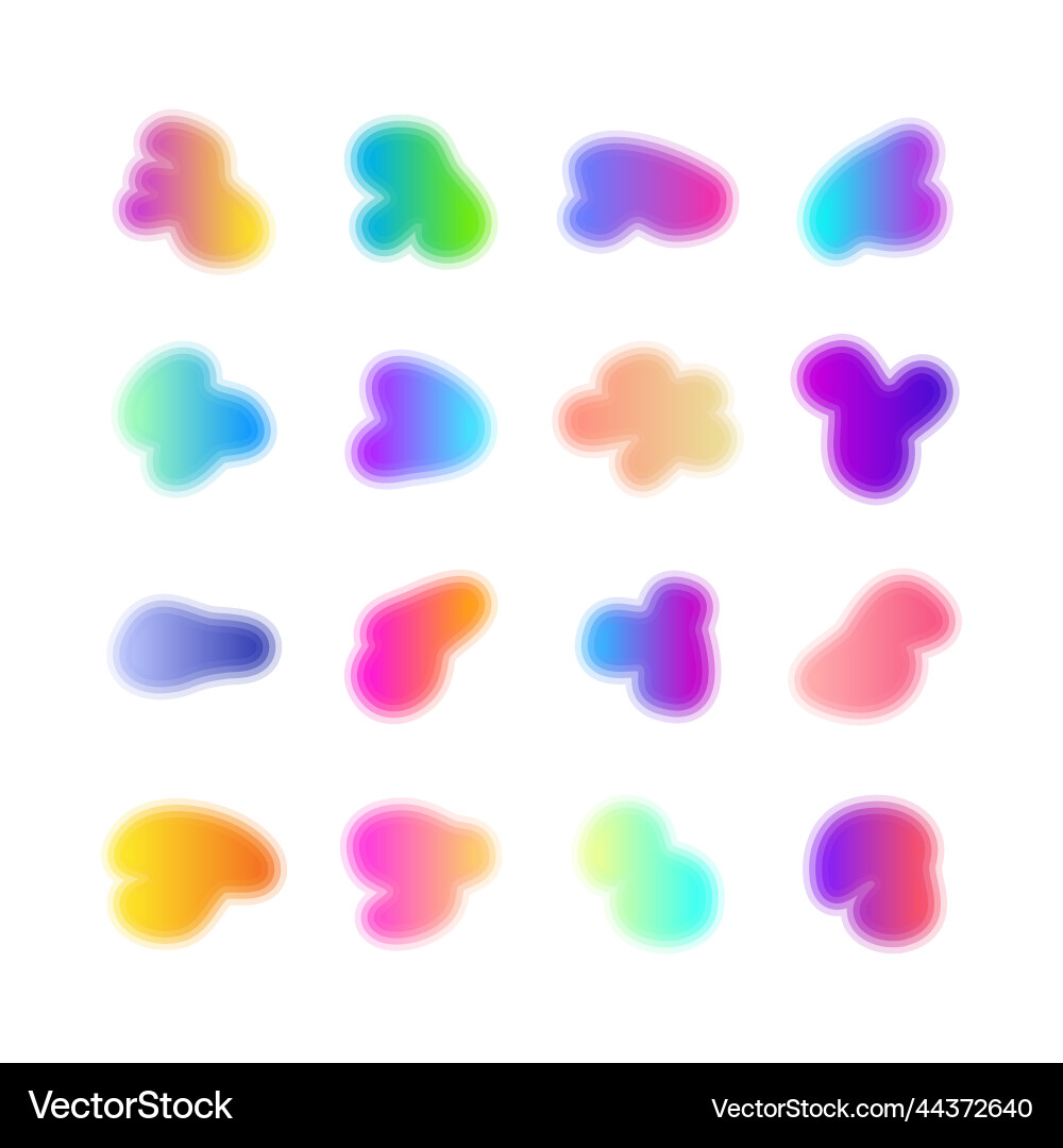Gradient liquid blob shapes Gradient liquid blob shapes vector image